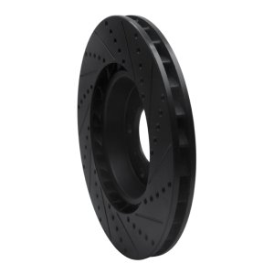 BMW M3 Brake Rotor (1) - Right Front - R1 Concepts - Drilled & Slotted - Black - `01-`06